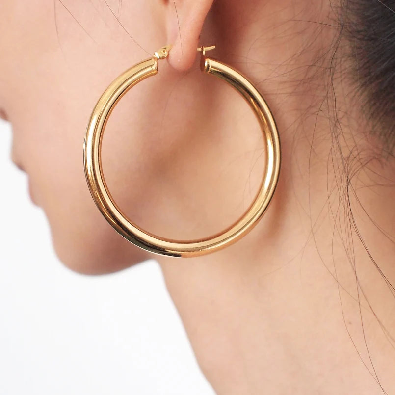 Tessic Large Tube Hoop Earrings