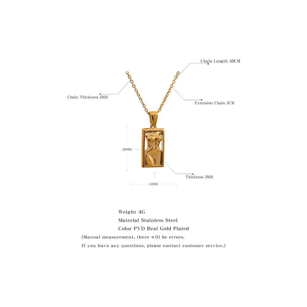 Tessic Body Square Pendant Necklace