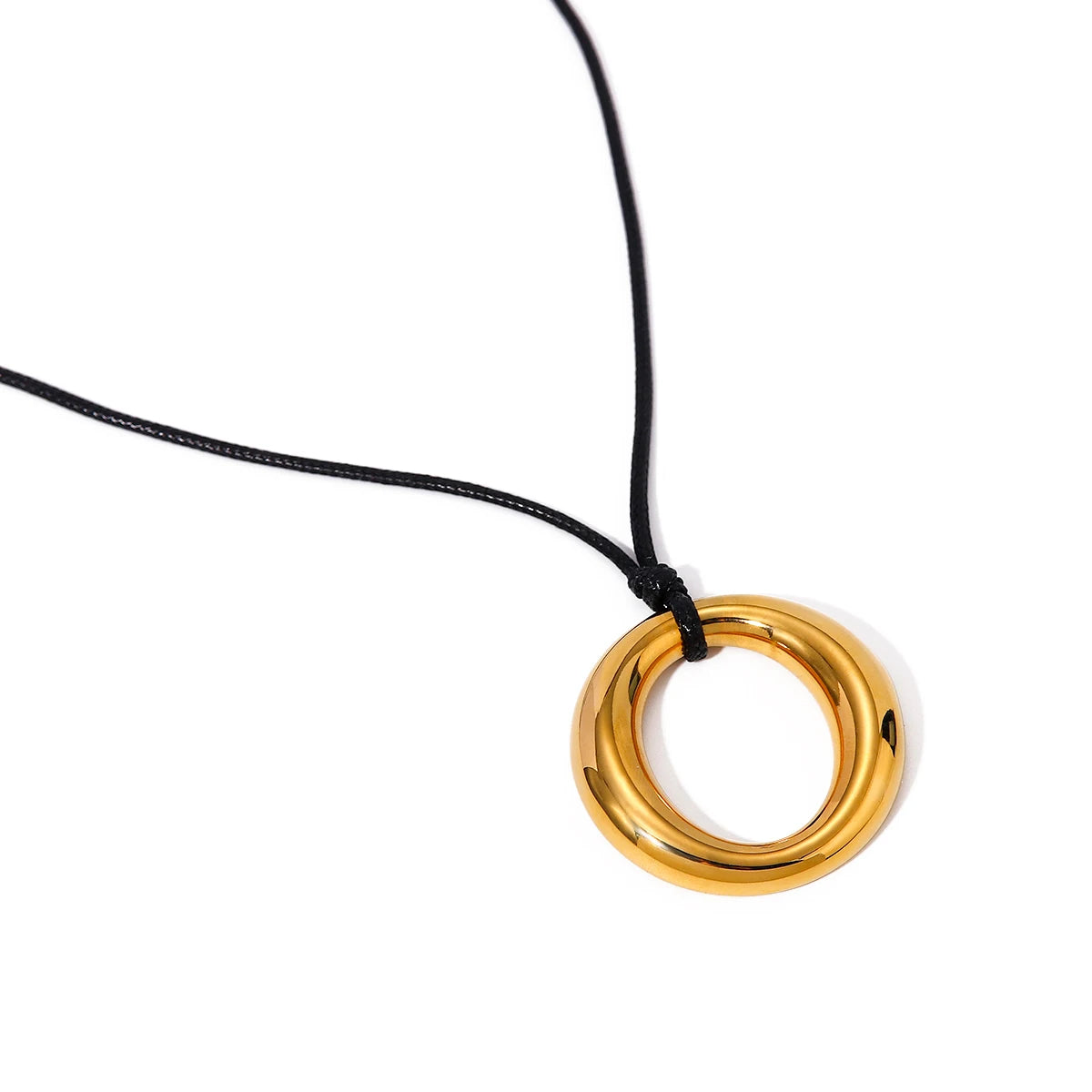 Tessic Round Hollow Pendant Minimalist Necklace