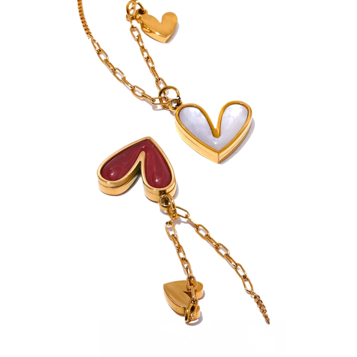 Tessic Double Heart Pendant Necklace