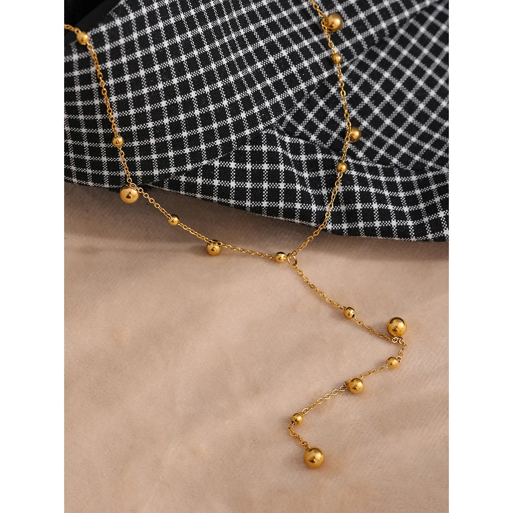 Tessic Bead Long Pendant Necklace