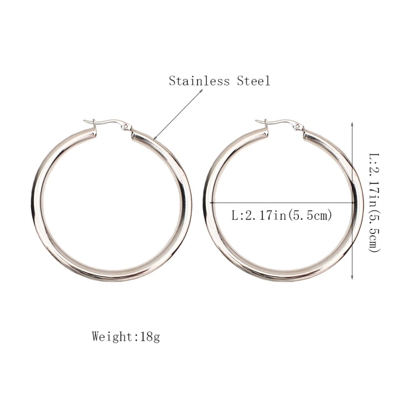 Tessic Large Tube Hoop Earrings