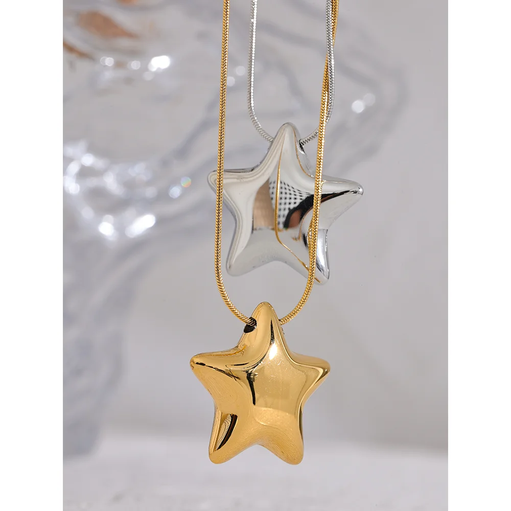 Tessic Round Star Pendant Necklace