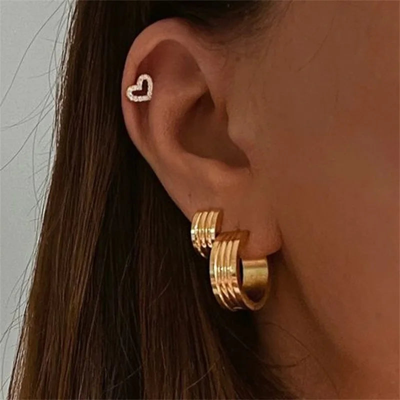 Tessic Ridge Hoop Earrings