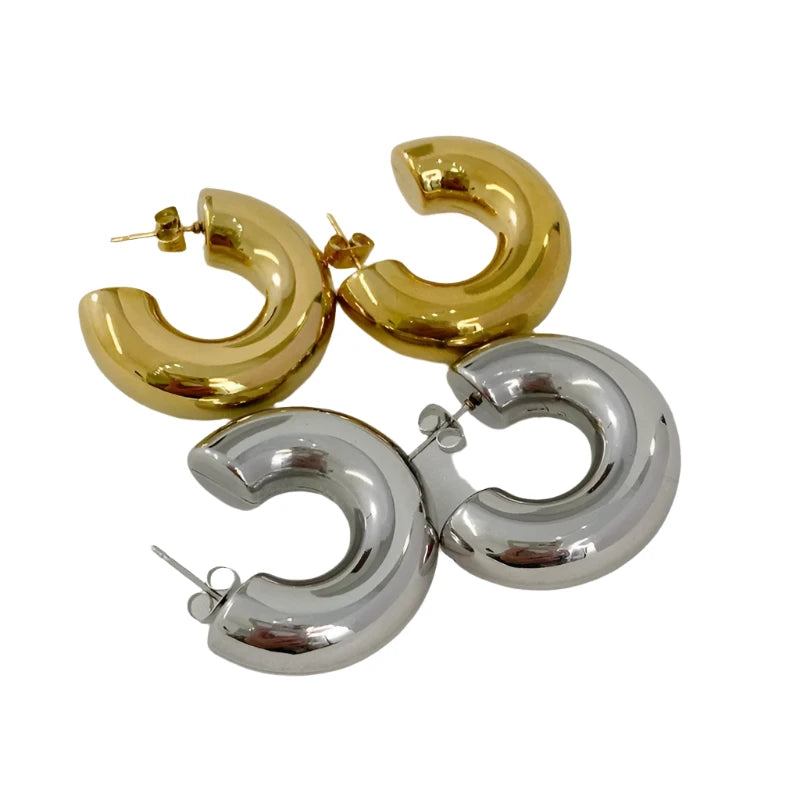 Tessic Round Hoop Earrings