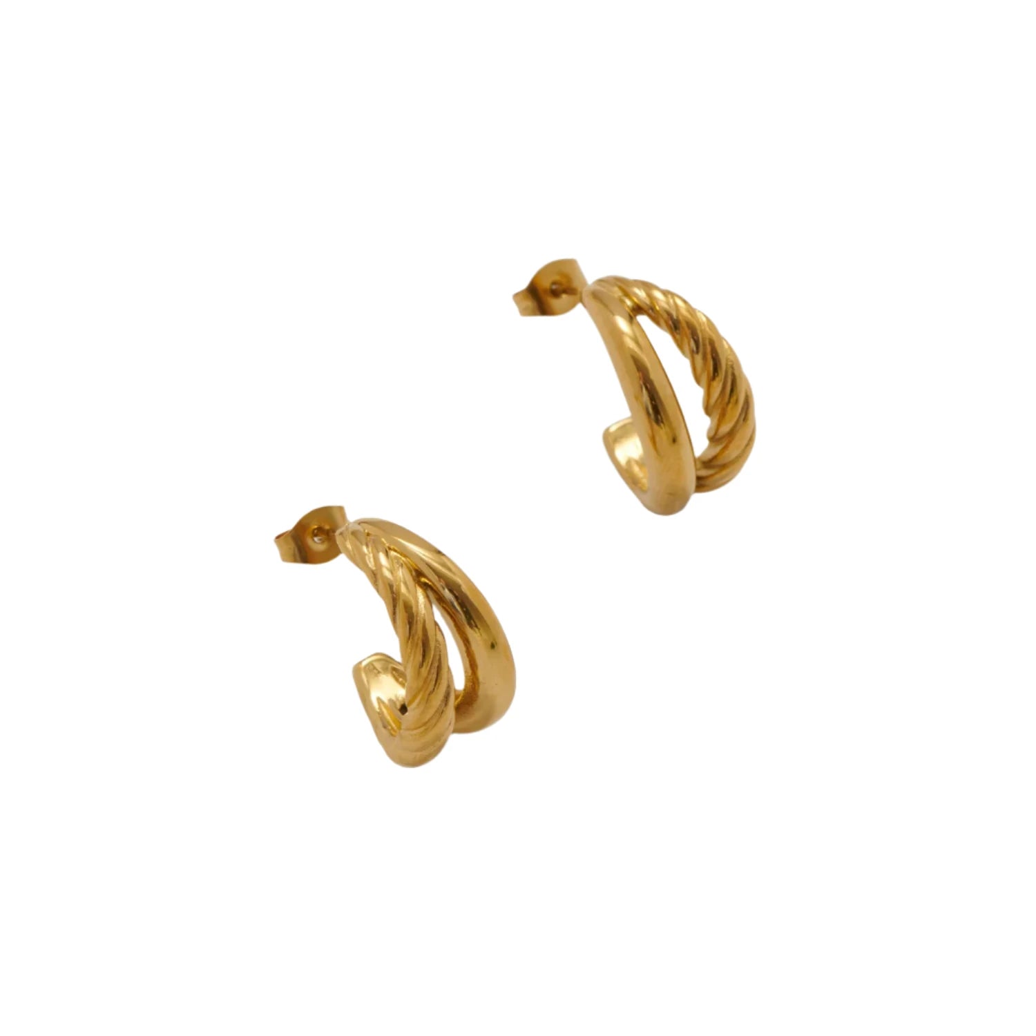 Tessic Twist Double Layer Earrings