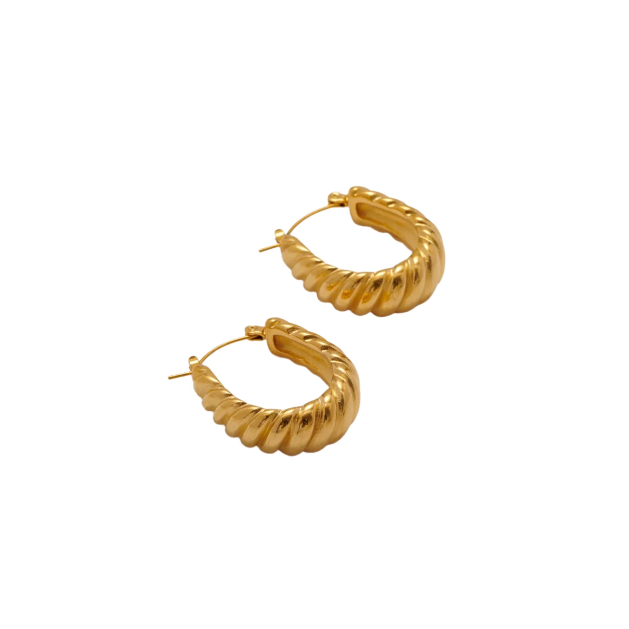 Tessic Ribbed Hoop Earrings